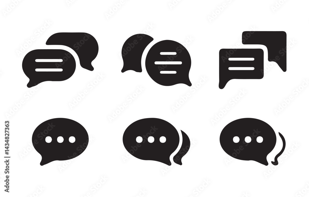 Obraz premium Text Message Icon. Talk bubble, dialog. Web icon set. Online communication. Conversation, SMS, Notification, Group Chat. Chatting icons in different. Vector Illustration Eps 10