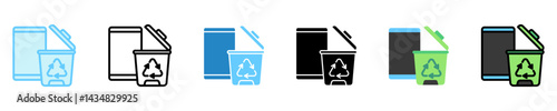 Ewaste multi style, mini illustration icon. use for modern concept, print, UI, UX kit, web and app development. Vector EPS 10, related to business, green industry, eco friendly and economy .