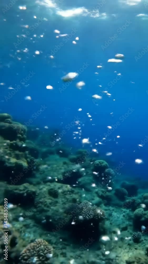 Underwater Bubbles and Coral Reef Serenity Underwater Bubbles and Coral Reef Serenity