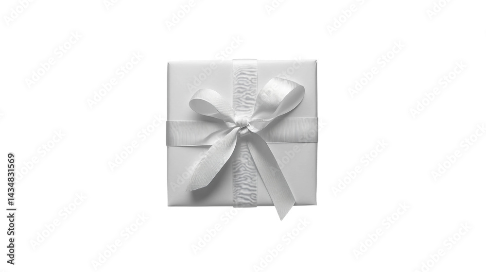 white gift box with ribbon Isolated on white and transparent background. white gift box with ribbon Isolated on white and transparent background.