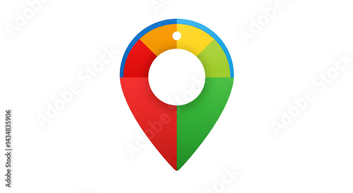 A colorful location pin icon with red green yellow and blue sections on a black background image view Free Download A colorful location pin icon with red green yellow and blue sections on a black background image view - GFXLoad