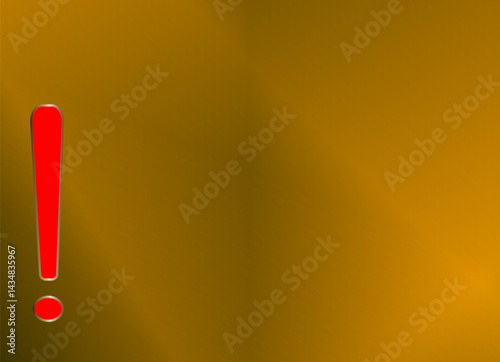 Wallpaper Mural Red Exclamation Point, alert, signifying warning or attention, on gold background with copy space Torontodigital.ca