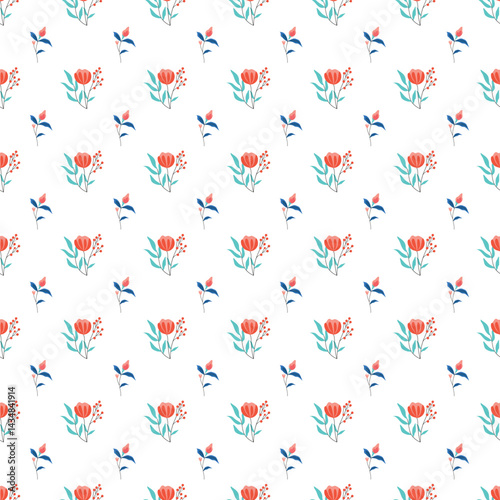 Wallpaper Mural Seamless Modern Floral Pattern With Bright Colors and Elegant Design Torontodigital.ca