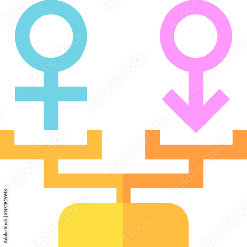 gender equality illustration on a white background     