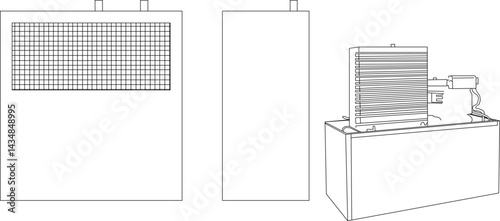 vector sketch illustration silhouette design Drinking Fountains for drinking in public places such as fields and parks