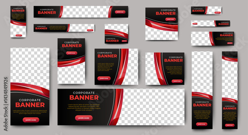 Set of promotion kit banner template design with modern and minimalist concept user for web page, ads, annual report, banner, background, backdrop, flyer, brochure, card, poster, presentation layout