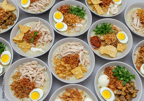 Savory Chicken Congee Bowls: A Culinary Delight (Indonesian Food Bubur Ayam)