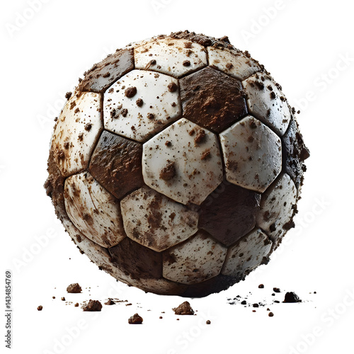 Dirty Soccer Ball PNG clipart isolated on transparent background
