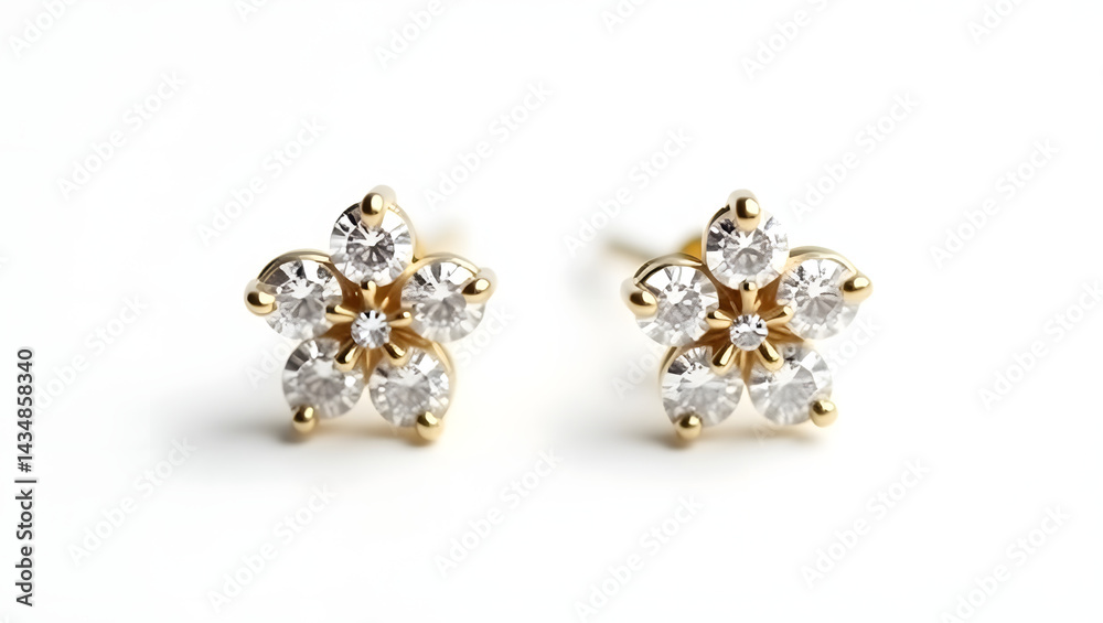 Fototapeta premium sea shell earring on white background