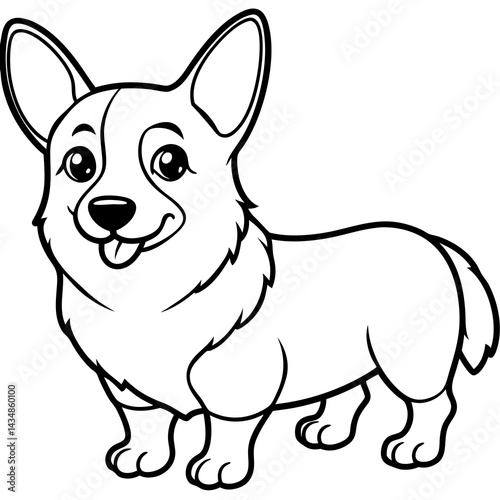 children s hand drawn corgi dog