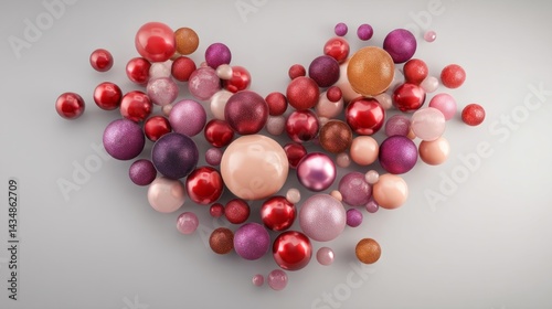 heart shape made of spheres.
