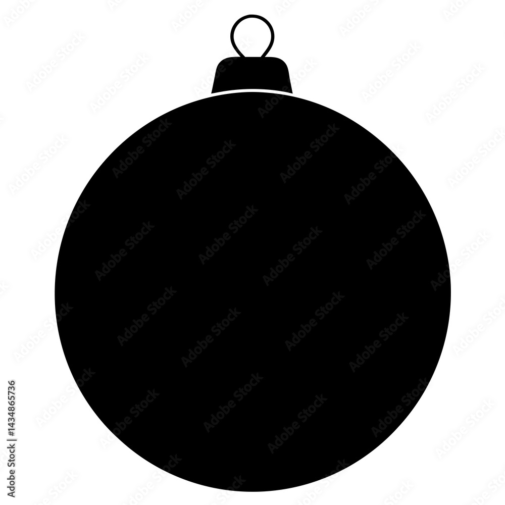flat christmas ball black silhouette vector flat christmas ball black silhouette vector
