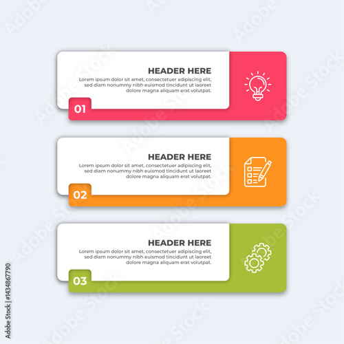 Three colorful infographic boxes.
