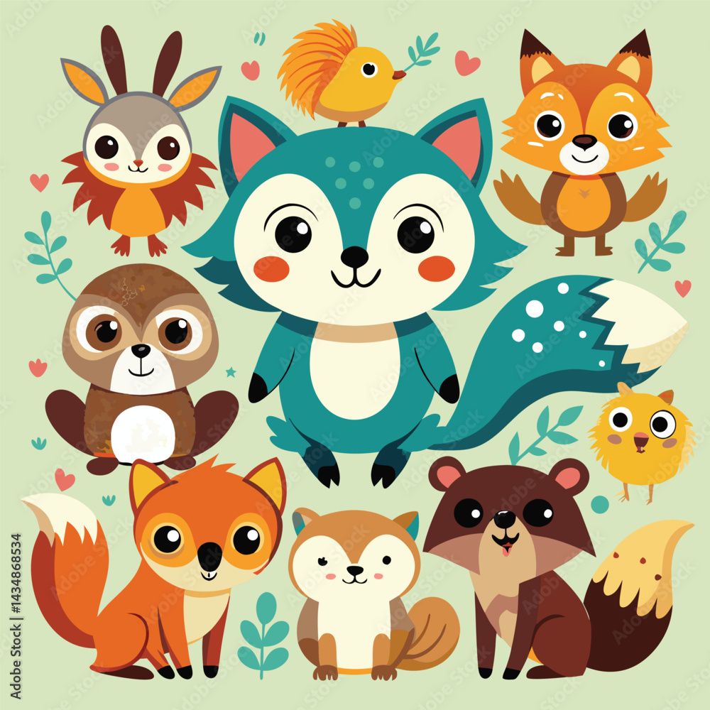 Obraz premium set of funny animals