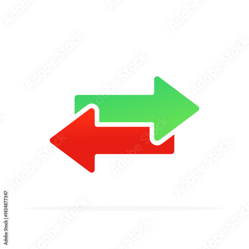exchange arrow icon, colored flat vector. modern and minimalist design.