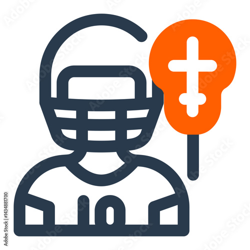 Male Lacrosse Player in Helmet and Jersey