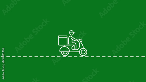 Motorcycle courier thin line icons. Perfect pixel on transparent background