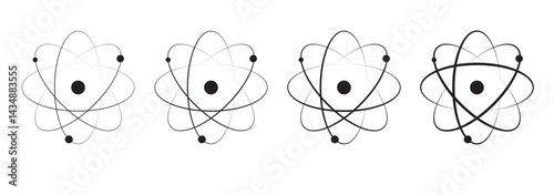 Atom icon. EPS 10 vector illustration.