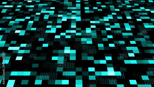 Digital square pattern illustration. Seamless looping square background.