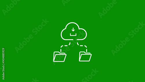 data recovery solid icon. Cloud Route glyph style. Cloud computing symbol. Cloud folder vector illustration isolated on white background