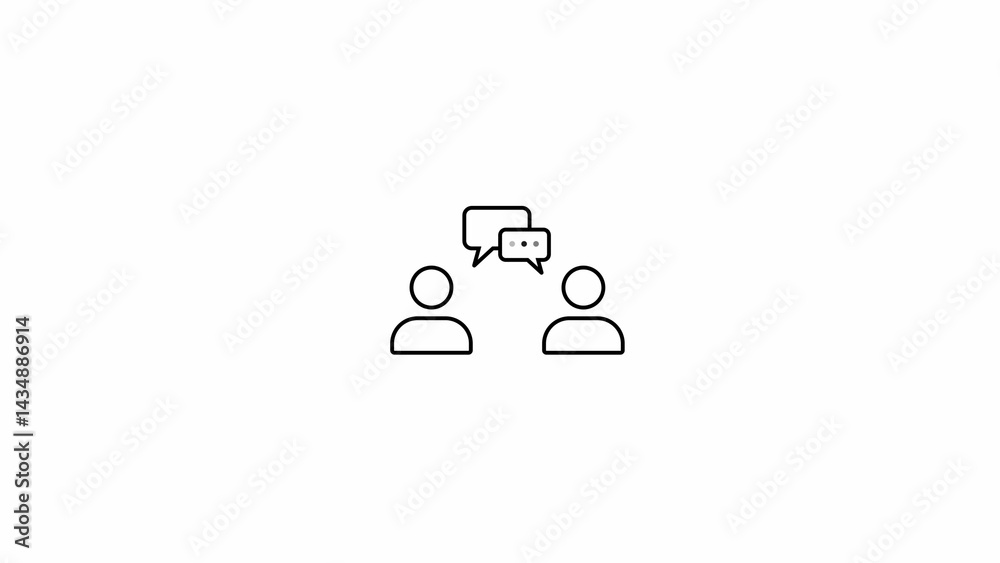 interview icon vector outline design. isolated on white background interview icon vector outline design. isolated on white background