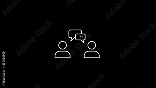 interview icon vector outline design. isolated on white background