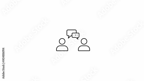 interview icon vector outline design. isolated on white background