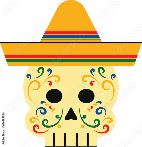 skull cinco de mayo illustration