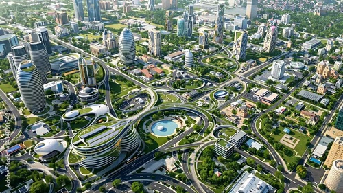 Aerial View of City Roads