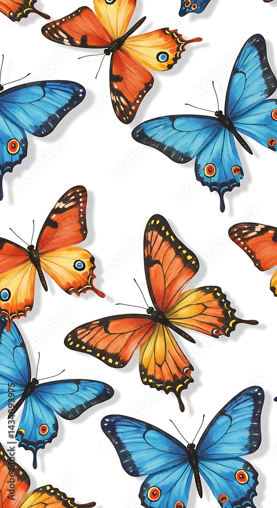 Vibrant Butterfly Dance: A Watercolor Fantasy AI Generated Vibrant Butterfly Dance: A Watercolor Fantasy AI Generated