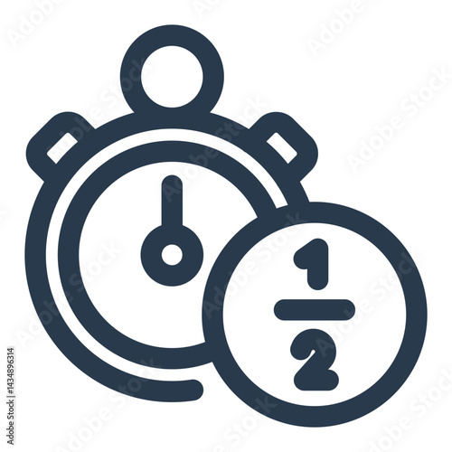 Halftime Stopwatch with One Half Time Indicator