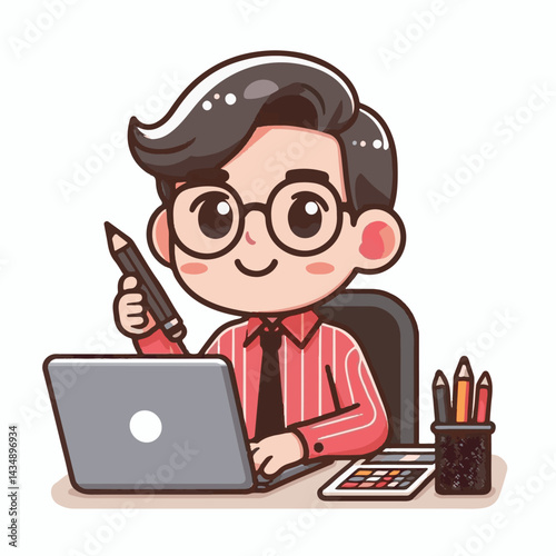 editor, business, computer, content, technology, editing, man, writer, office, work, online, internet, workplace, people, illustration, designer, digital, person, concept, professional, creative, scre