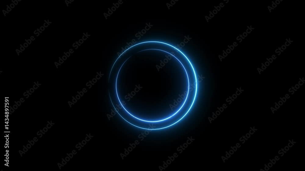 Neon Circle Animation. Glowing Neon Circle Loop Pattern. Neon Circle Animation. Glowing Neon Circle Loop Pattern.