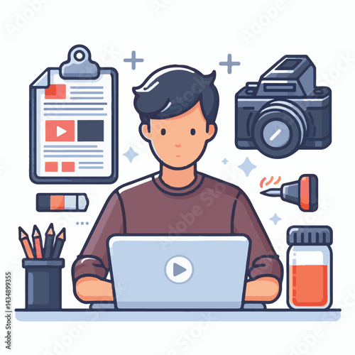 editor, business, computer, content, technology, editing, man, writer, office, work, online, internet, workplace, people, illustration, designer, digital, person, concept, professional, creative, scre