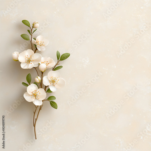 fig blossom on soft paper texture,