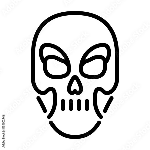 skull mask outline icon. horror black line illustration.