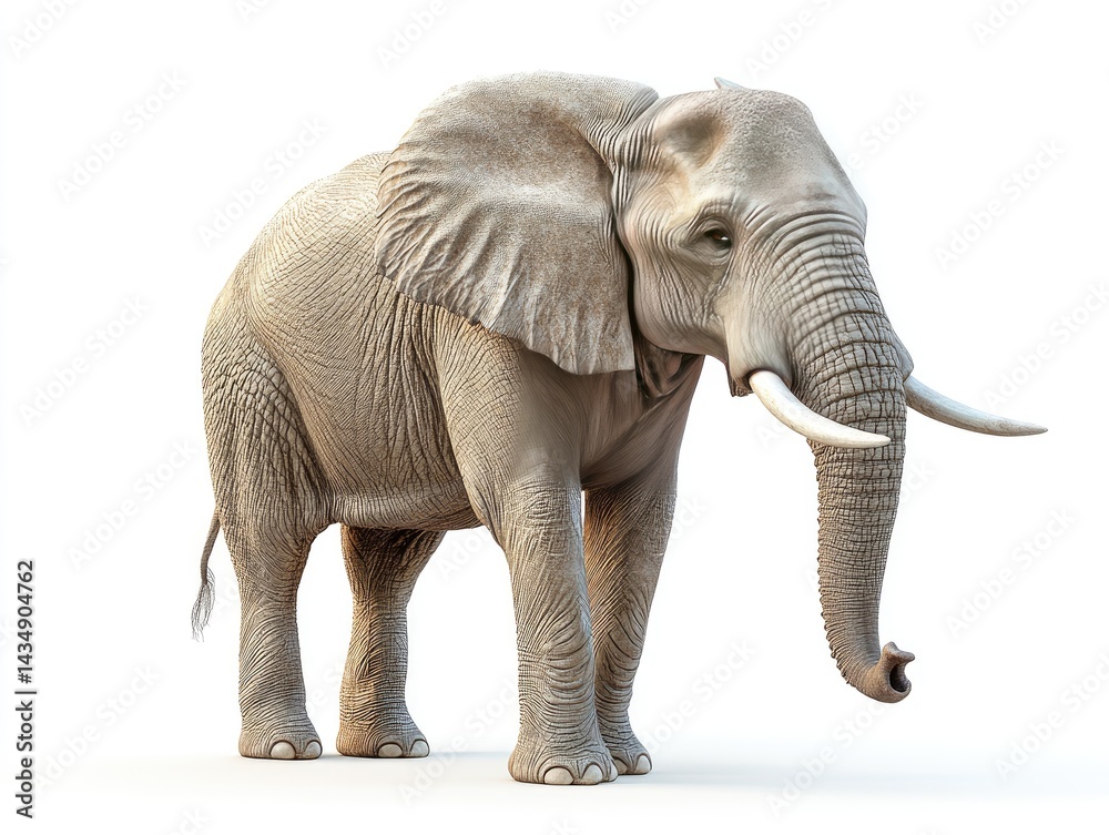 Majestic Elephant Facing Forward in Studio Majestic Elephant Facing Forward in Studio