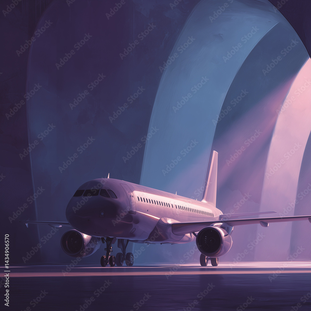 Fototapeta premium airplane in a hangar
