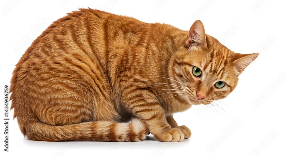 Obraz premium Amber Eyes Hidden Intentions A Ginger Cats Silent Watch The Copper Kings Gaze Striped Shadow In The Sun Golden Fur Secret Thoughts AI Generated