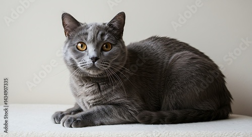 Gray Majesty A Quiet Gaze Steel Blue Eyes Silver Shadow Serene Feline Whispers of Grey Catlike Curiosity Twilight's Embrace The Grey Enigma Gentle Giant AI Generated