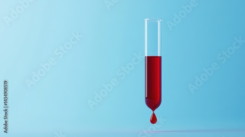 Wallpaper Mural A single test tube with red liquid, a drop falling. Torontodigital.ca