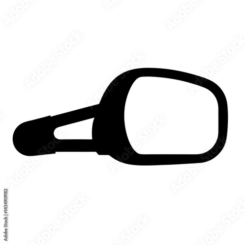Silhouette of a side view mirror used transparent . on cars and other automobiles and vehicles