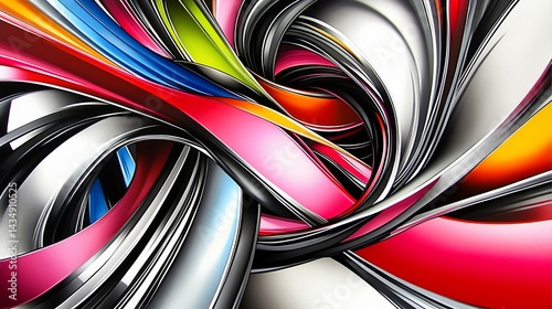 Obraz na płótnie Vibrant swirling ribbons of color w salonie