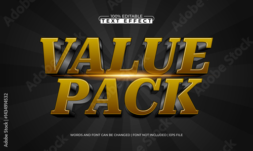 value pack editable text effect with a discount and sale text style