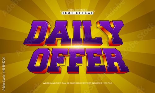 daily offer editable text effect with a discount and sale text style