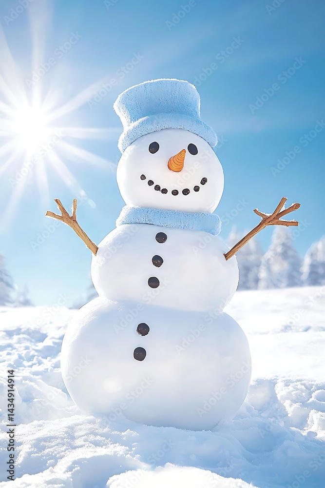 Snowman Winter Scene Snowman Winter Scene