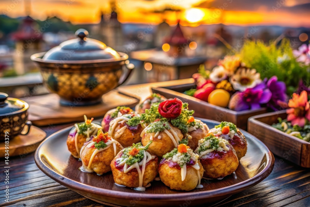 Takoyaki Appetizers at Sunset Takoyaki Appetizers at Sunset