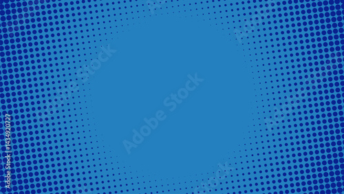 Blue Halftone Comic Background with Dotted Pattern