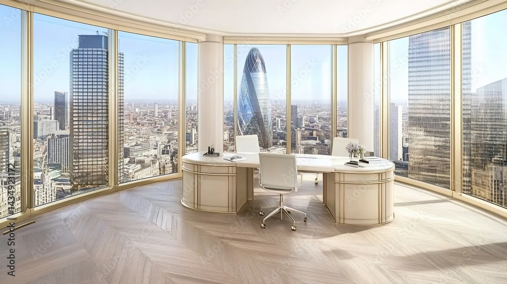 Panoramic city office space