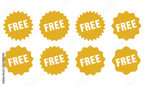 free Tag orange, Sale Icon, Sticker, Deal Label vector template